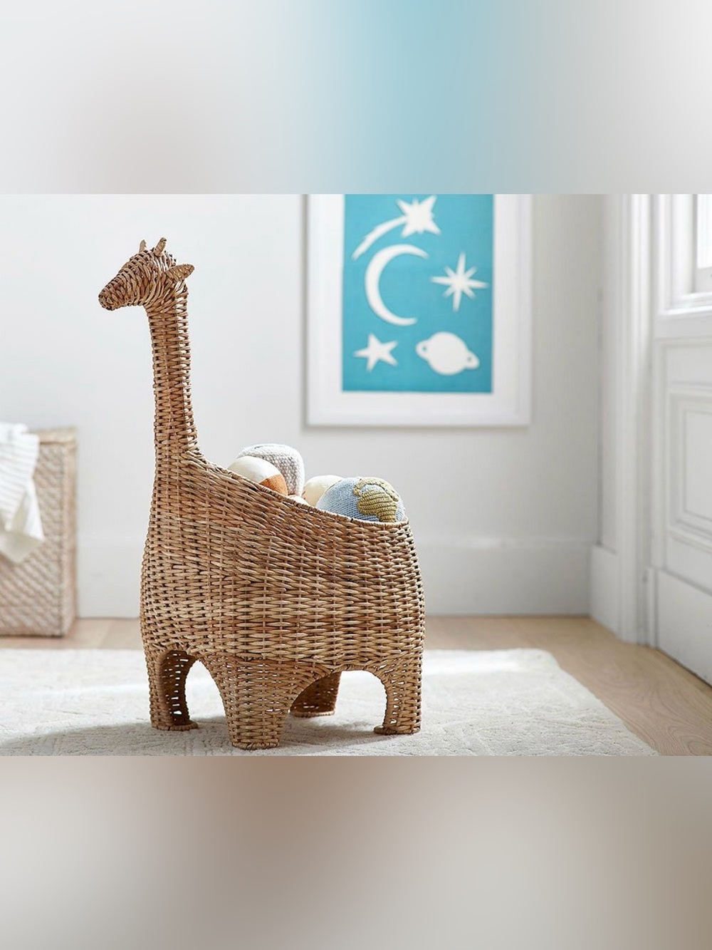 Pottery Barn Kids Giraffe Shaped Storage wicker Basket